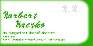 norbert maczko business card