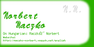 norbert maczko business card